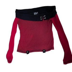 Lip service red fishnet top Off hold.